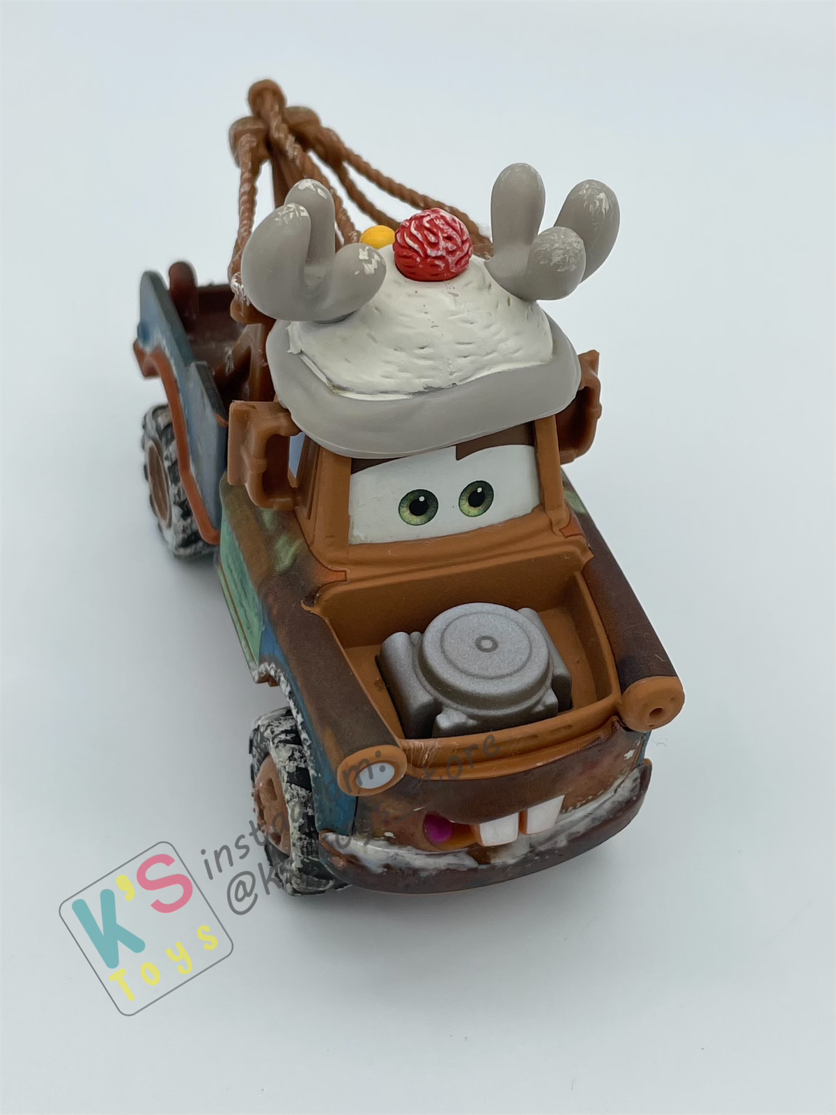 PRE-OWNED / LOOSE DISNEY PIXAR CARS - "REINDEER MATER" - MATER SAVES CHRISTMAS SERIES - DISPLAYED CONDITION