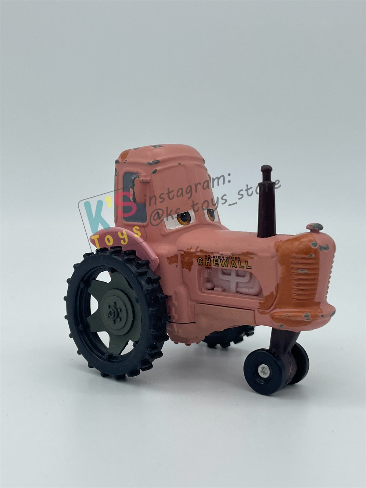 PRE-OWNED / LOOSE DISNEY PIXAR CARS BY MATTEL - "PINK TRACTOR"  CARS SERIES - PLAYED WITH CONDITION - READ DESCRIPTION!!!!!!!!!!!