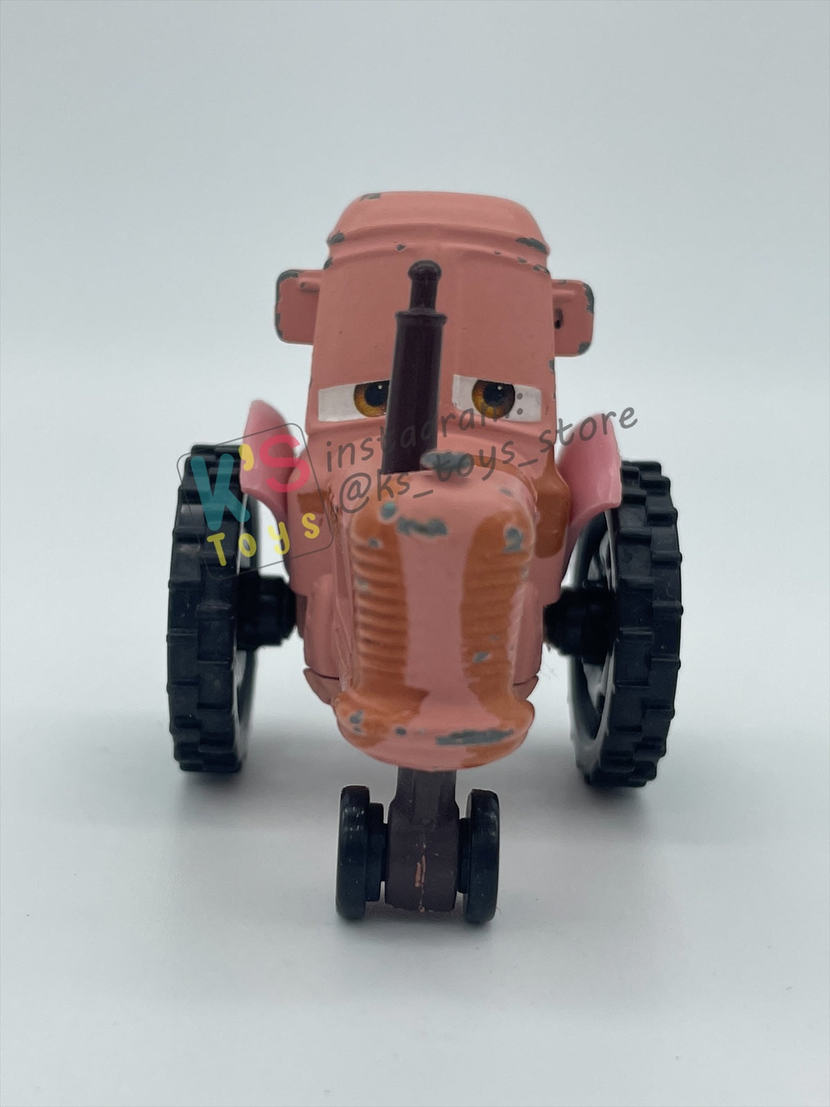 PRE-OWNED / LOOSE DISNEY PIXAR CARS BY MATTEL - "PINK TRACTOR"  CARS SERIES - PLAYED WITH CONDITION - READ DESCRIPTION!!!!!!!!!!!