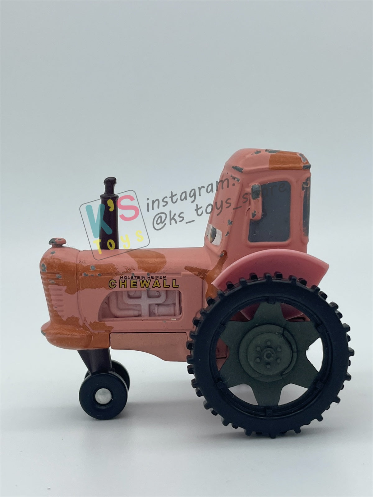 PRE-OWNED / LOOSE DISNEY PIXAR CARS BY MATTEL - "PINK TRACTOR"  CARS SERIES - PLAYED WITH CONDITION - READ DESCRIPTION!!!!!!!!!!!