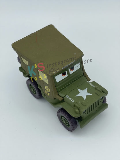 PRE-OWNED / LOOSE DISNEY PIXAR CARS BY MATTEL - "SARGE" - CARS SERIES - PLAYED WITH GOOD CONDITION - READ DESCRIPTION!!!!!!!!!!!