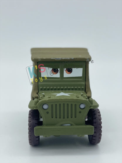 PRE-OWNED / LOOSE DISNEY PIXAR CARS BY MATTEL - "SARGE" - CARS SERIES - PLAYED WITH GOOD CONDITION - READ DESCRIPTION!!!!!!!!!!!