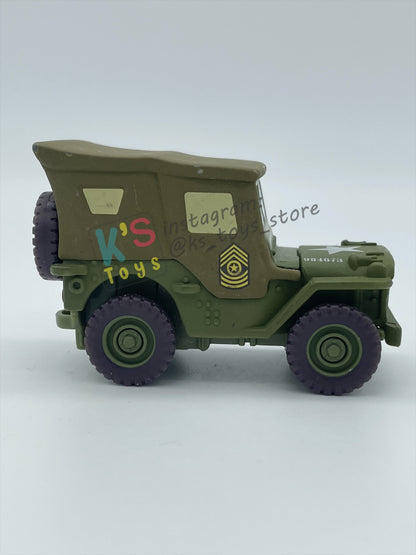 PRE-OWNED / LOOSE DISNEY PIXAR CARS BY MATTEL - "SARGE" - CARS SERIES - PLAYED WITH GOOD CONDITION - READ DESCRIPTION!!!!!!!!!!!