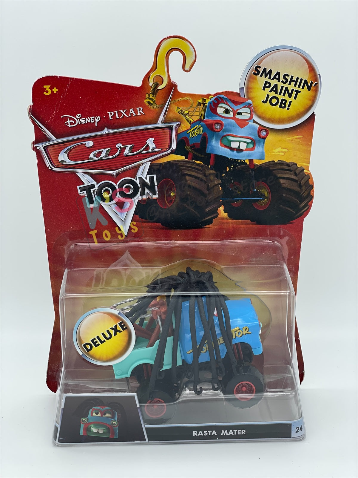 DELUXE DISNEY PIXAR CARS "RASTA MATER"- MONSTER TRUCK MATER - Cars Toon - BNIP