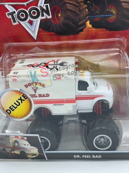 Deluxe Disney Pixar Cars "DR. FEEL BAD" Monster Truck Mater - Cars Toon Series - BNIP