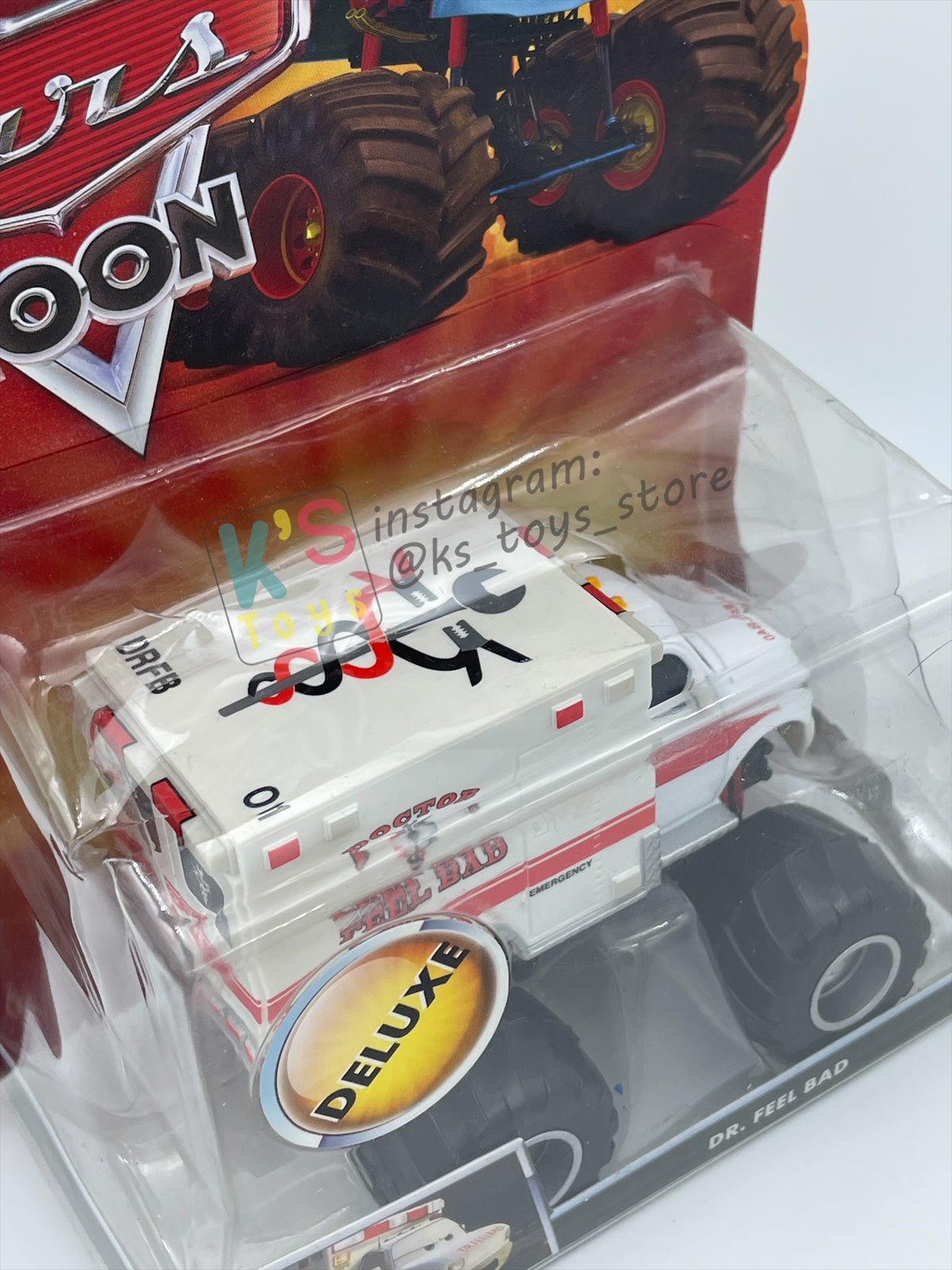 Deluxe Disney Pixar Cars "DR. FEEL BAD" Monster Truck Mater - Cars Toon Series - BNIP