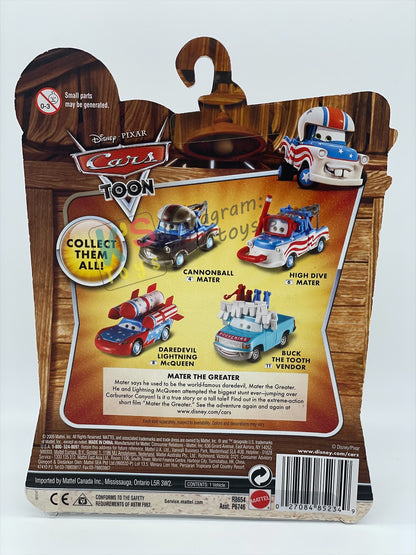 DELUXE DISNEY PIXAR CARS "BUCK THE TOOTH VENDOR" MATER THE GREATER SERIES - Cars Toon - BNIP