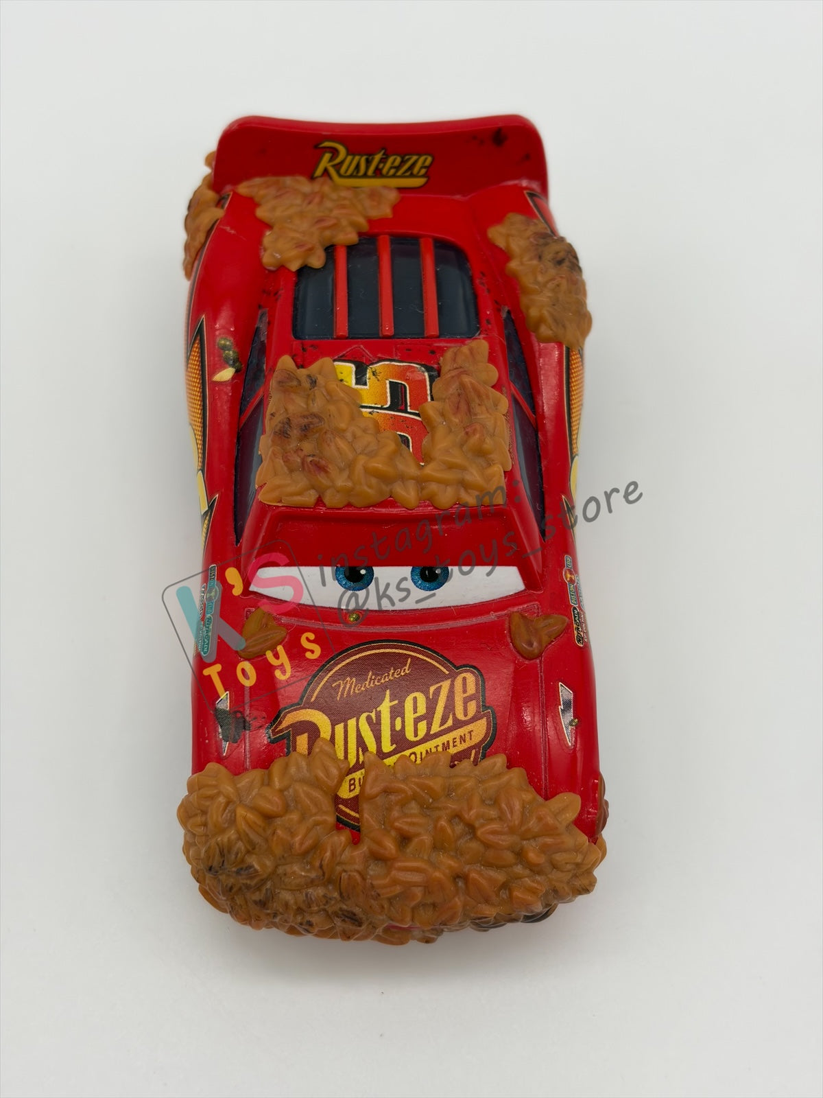 PRE-OWNED / LOOSE DISNEY PIXAR CARS 1:55 BY MATTEL - "NATURE DRIVE LIGHTNING MCQUEEN" CARS LIGHTNING MCQUEEN SERIES - MINT CONDITION