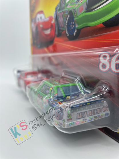 Disney Pixar Cars 1:55 by Mattel 2-Pack LIGHTNING MCQUEEN AND CHICK HICKS RACE AND RESCUE SERIES - 2025 NEW RELEASE - BNIP
