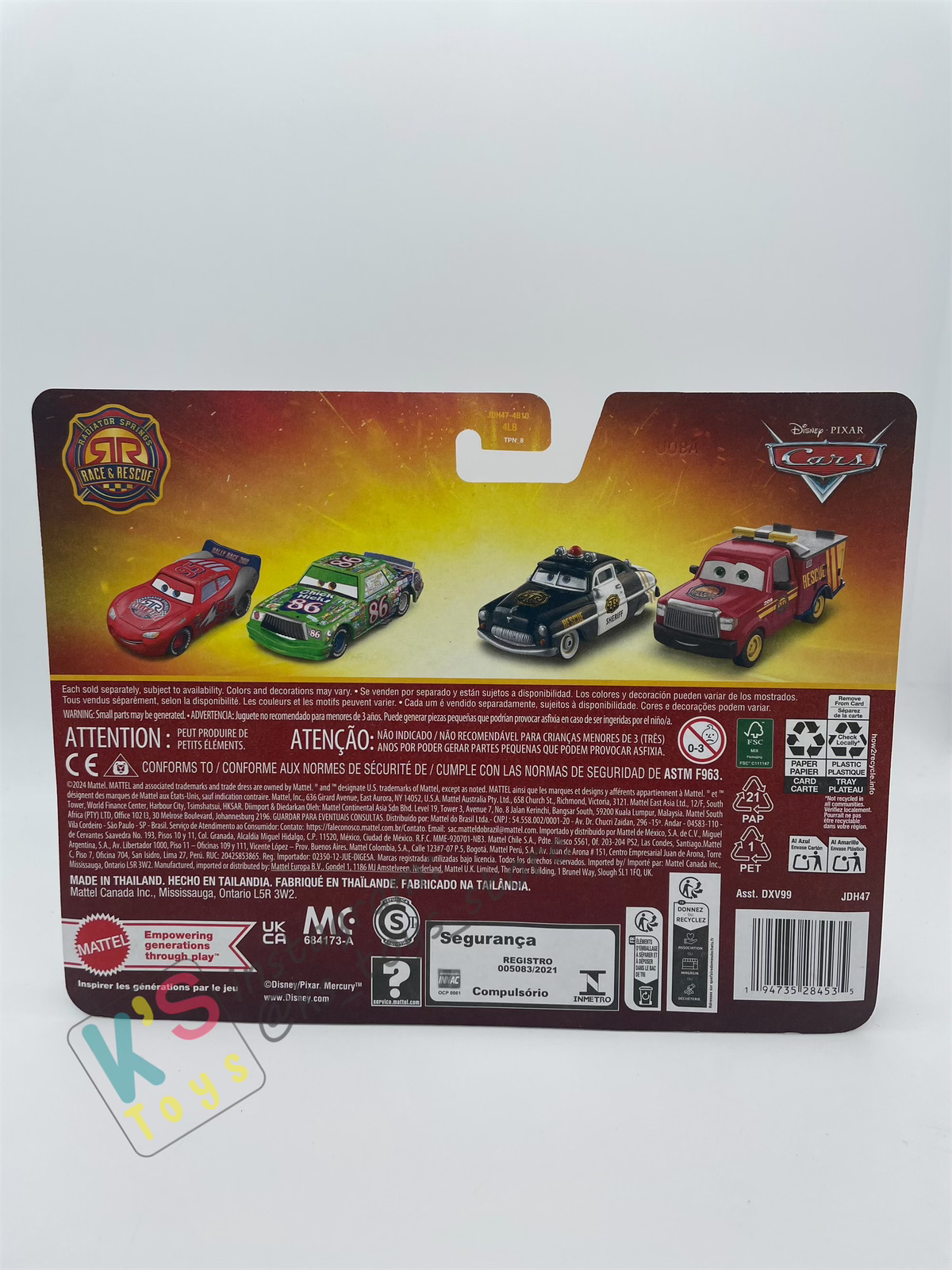 Disney Pixar Cars 1:55 by Mattel 2-Pack LIGHTNING MCQUEEN AND CHICK HICKS RACE AND RESCUE SERIES - 2025 NEW RELEASE - BNIP