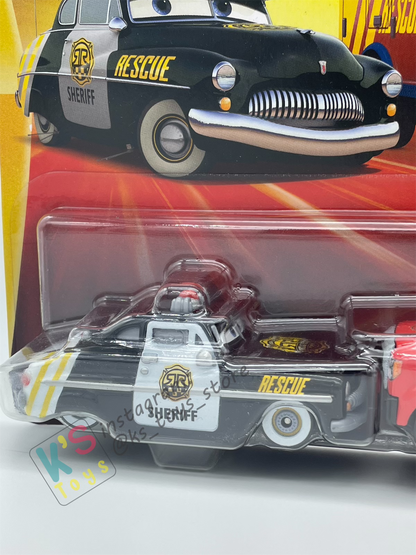 Disney Pixar Cars 1:55 by Mattel 2-Pack SHERIFF AND ADAM ROADRIGUEZ RACE AND RESCUE SERIES - 2025 NEW RELEASE - BNIP