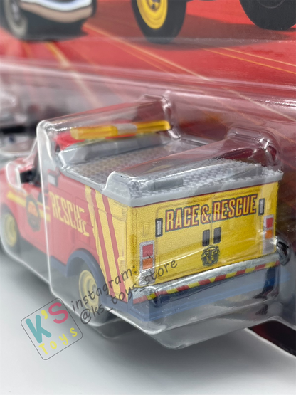 Disney Pixar Cars 1:55 by Mattel 2-Pack SHERIFF AND ADAM ROADRIGUEZ RACE AND RESCUE SERIES - 2025 NEW RELEASE - BNIP