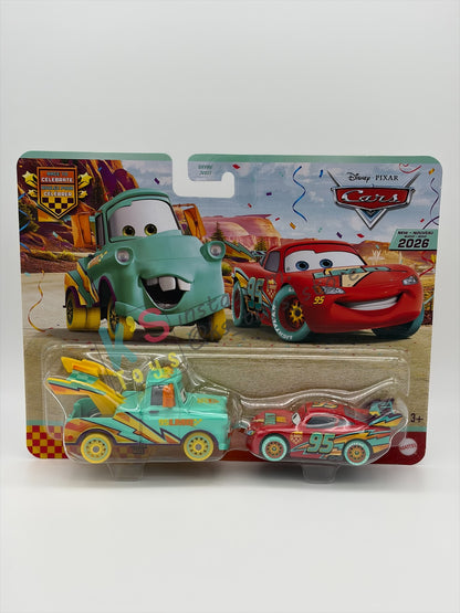 Disney Pixar Cars 1:55 by Mattel 2-Pack, RACE TO CELEBRATE MATER AND LIGHTNING MCQUEEN - 2026 NEW RELEASE - BNIP