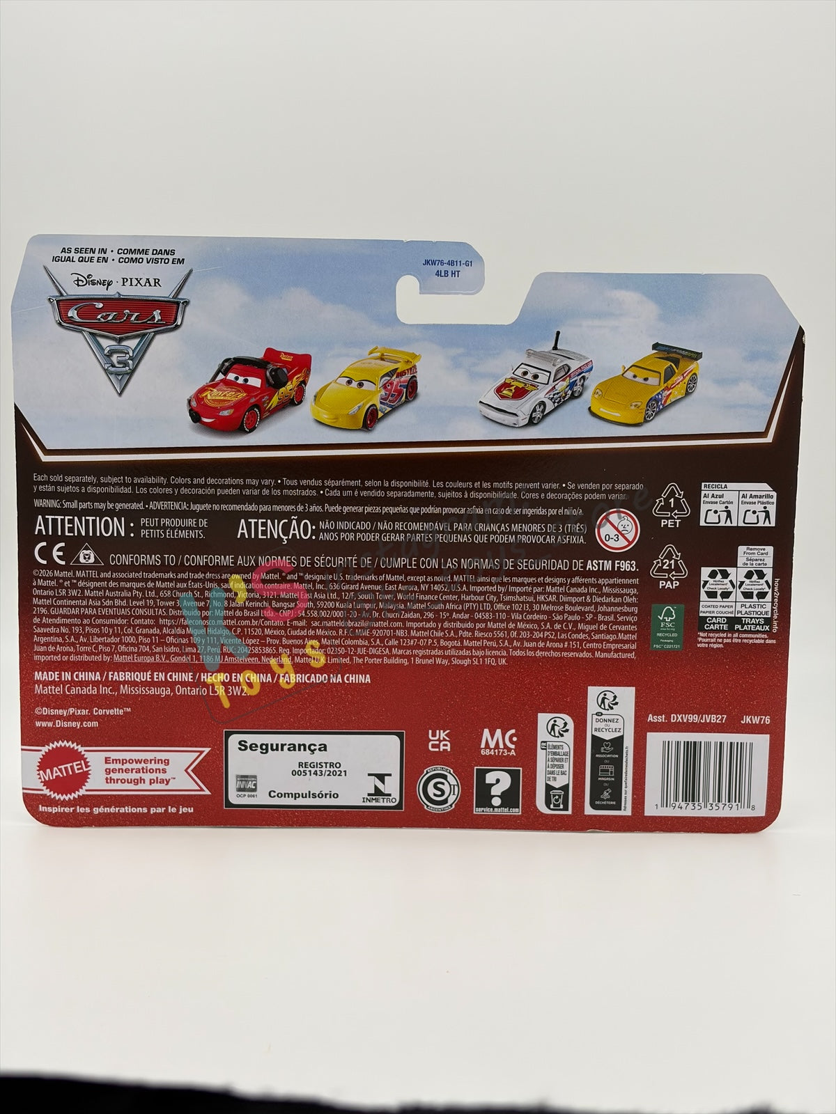 Disney Pixar Cars 1:55 by Mattel 2-Pack, MADDY McGEAR AND LIGHTNING MCQUEEN CARS 3 - 2026 RELEASE - BNIP