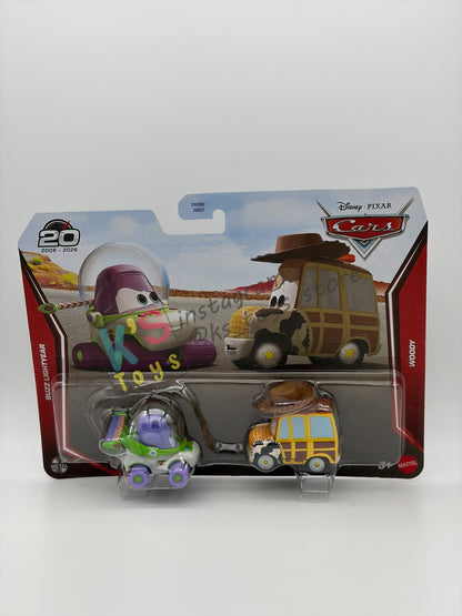 Disney Pixar Cars 1:55 by Mattel 2-Pack, BUZZ LIGHTYEAR AND WOODY - 2026 RE-RELEASED - BNIP