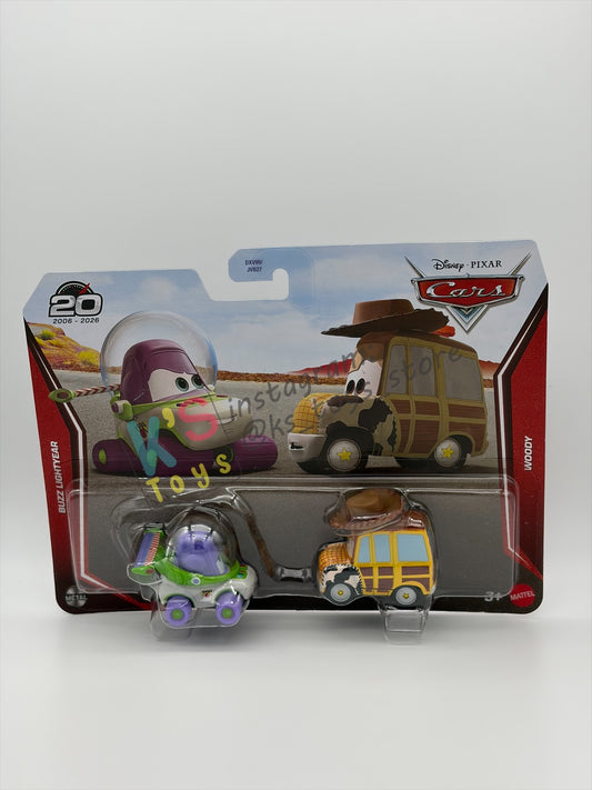 Disney Pixar Cars 1:55 by Mattel 2-Pack, BUZZ LIGHTYEAR AND WOODY - 2026 RE-RELEASED - BNIP