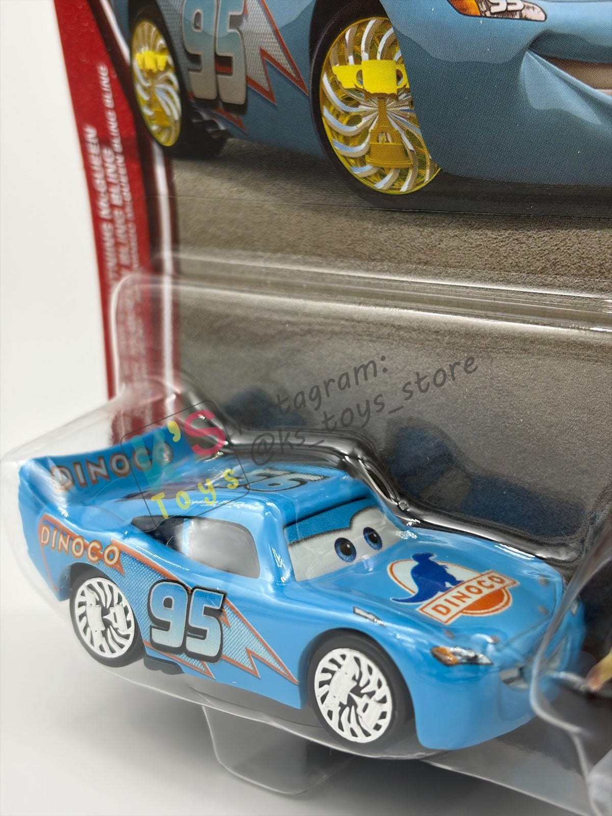 Disney Pixar Cars 1:55 by Mattel 2-Pack BLING BLING LIGHTNING MCQUEEN AND TEX DINOCO - 2026 RE-RELEASED 2Oth ANNIVERSARY CARD - BNIP
