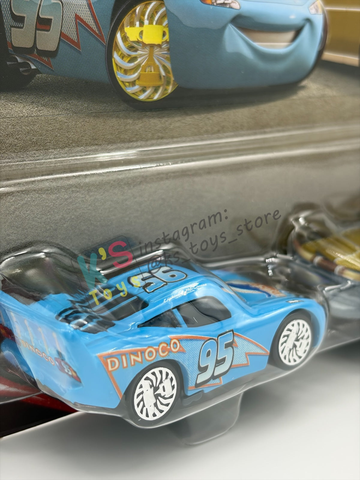 Disney Pixar Cars 1:55 by Mattel 2-Pack BLING BLING LIGHTNING MCQUEEN AND TEX DINOCO - 2026 RE-RELEASED 2Oth ANNIVERSARY CARD - BNIP