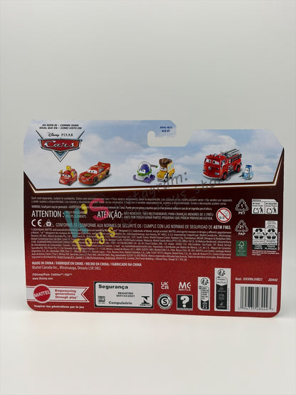 Disney Pixar Cars 1:55 by Mattel 2-Pack BLING BLING LIGHTNING MCQUEEN AND TEX DINOCO - 2026 RE-RELEASED 2Oth ANNIVERSARY CARD - BNIP