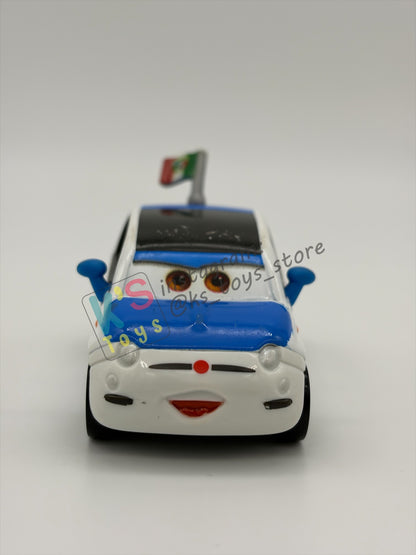 PRE-OWNED / LOOSE DISNEY PIXAR CARS BY MATTEL - "FRANK CLUTCHENSON" - CARS 2 RACE FAN SERIES - GOOD CONDITION - READ DESCRIPTION!!!!!!!!!!!