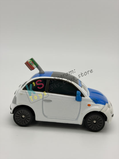 PRE-OWNED / LOOSE DISNEY PIXAR CARS BY MATTEL - "FRANK CLUTCHENSON" - CARS 2 RACE FAN SERIES - GOOD CONDITION - READ DESCRIPTION!!!!!!!!!!!