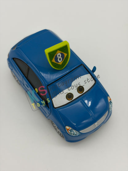 PRE-OWNED / LOOSE RARE DISNEY PIXAR CARS BY MATTEL - "BOB MOTER" CARS 2 RACE DAY FAN 4 PACK SERIES - MINT / NEAR MINT CONDITION - READ DESCRIPTION!!!!!!!!!!