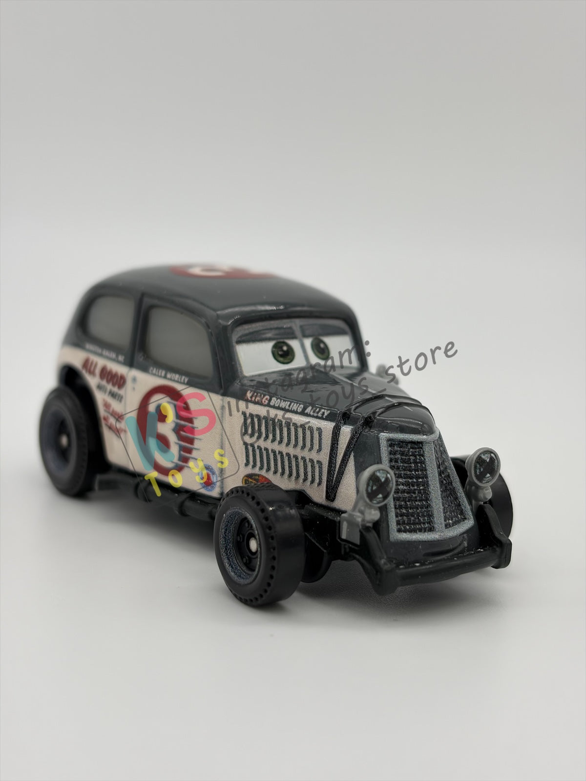 PRE-OWNED / LOOSE DISNEY PIXAR CARS BY MATTEL - "CALEB WORLEY" - CARS 3 DOC'S RACING DAYS SERIES - PLAYED CONDITION - READ DESCRIPTION!!!!!!!!!!!