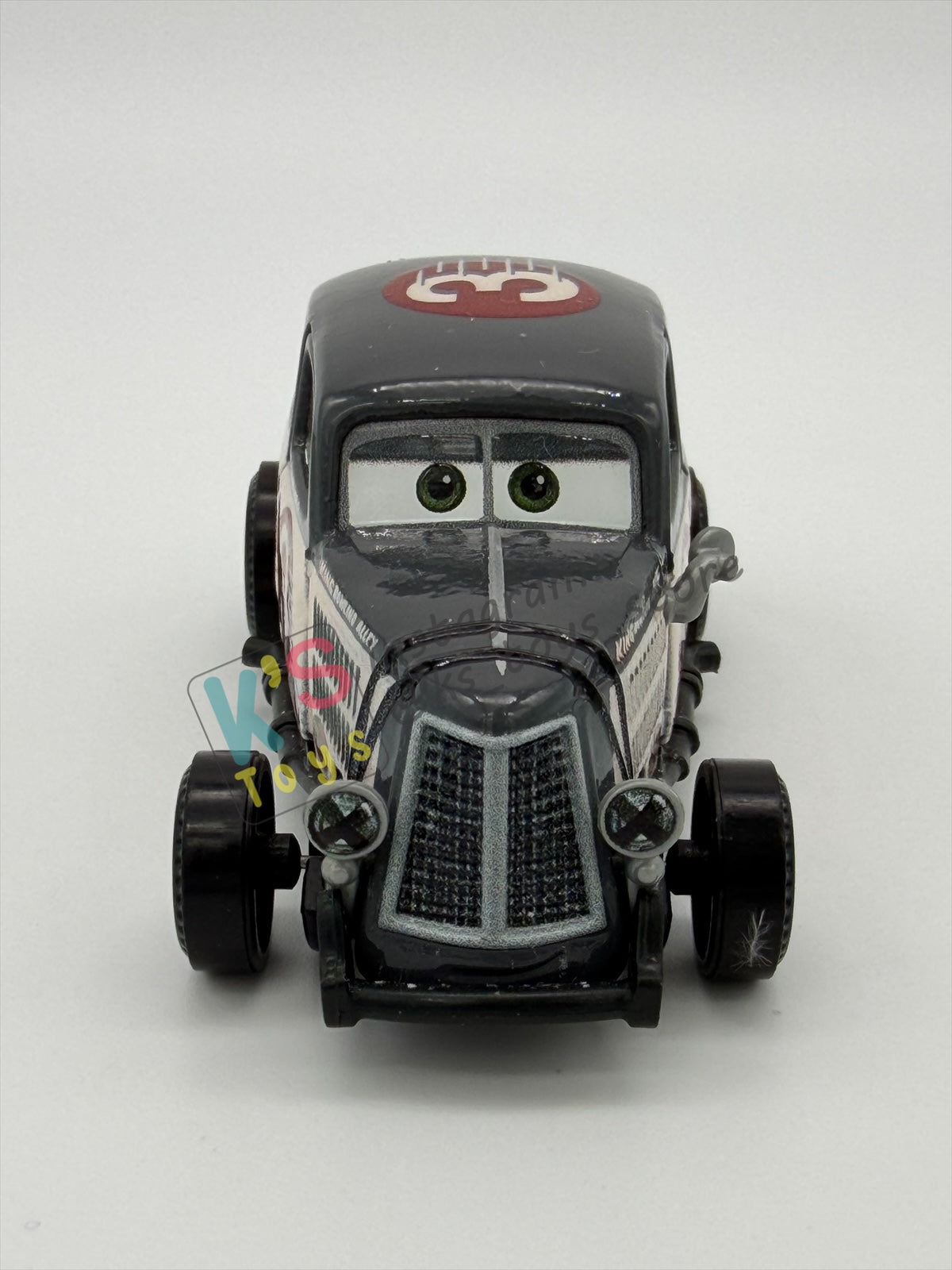 PRE-OWNED / LOOSE DISNEY PIXAR CARS BY MATTEL - "CALEB WORLEY" - CARS 3 DOC'S RACING DAYS SERIES - PLAYED CONDITION - READ DESCRIPTION!!!!!!!!!!!