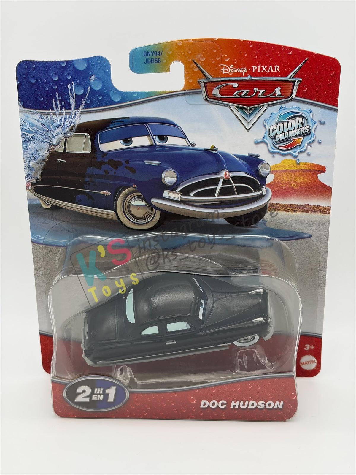 COLOR CHANGERS Disney Pixar Cars by MATTEL, DOC HUDSON - BLACK/BLUE 2026 RE-RELEASED - BNIP