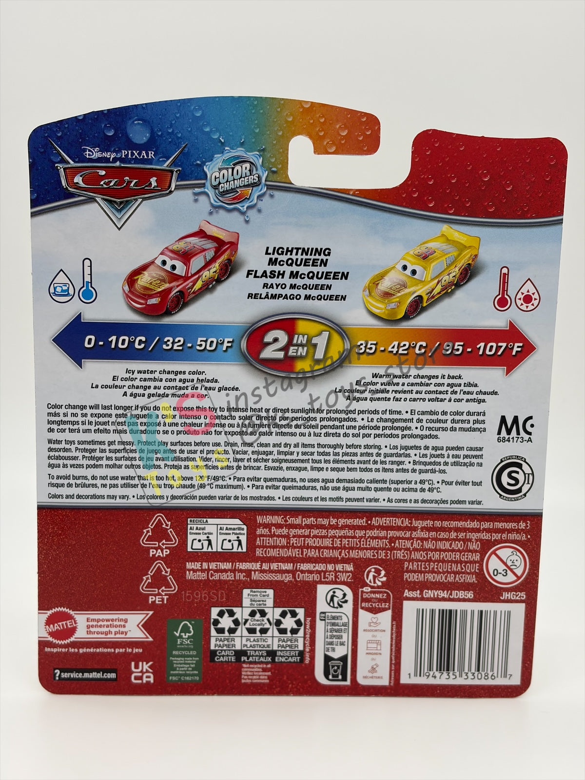 COLOR CHANGERS Disney Pixar Cars by MATTEL, LIGHTNING MCQUEEN CARS 3 (RED/YELLOW) - 2026 RE-RELEASED  - BNIP