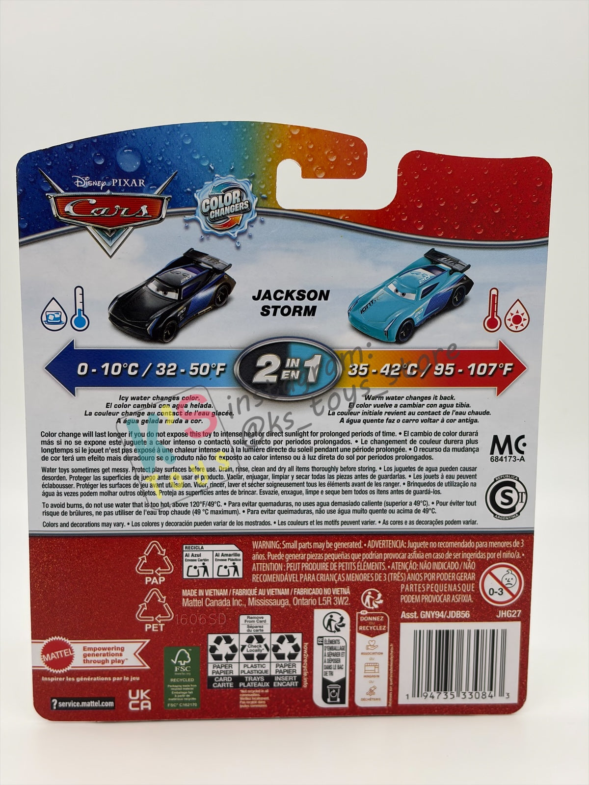 COLOR CHANGERS Disney Pixar Cars by MATTEL, JACKSON STORM (BLUE/BLACK) - 2026 RE-RELEASED  - BNIP
