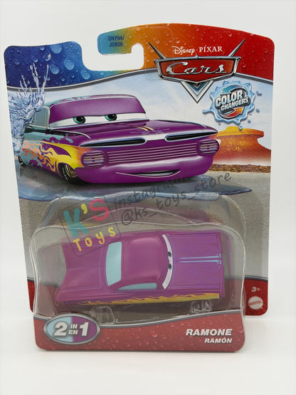 COLOR CHANGERS Disney Pixar Cars by MATTEL, RAMONE (PURPLE / LIGHT BLUE) WITH FLAMES - 2026 RE-RELEASED- BNIP