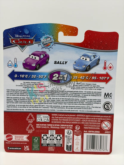 COLOR CHANGERS Disney Pixar Cars by MATTEL, SALLY (PURPLE/BLUE) - 2026 RE-RELEASED  - BNIP