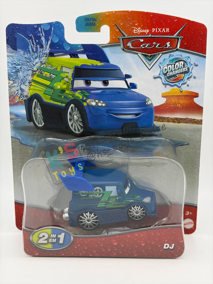 COLOR CHANGERS Disney Pixar Cars by MATTEL, DJ (GREEN/BLUE) - 2026 RE-RELEASED  - BNIP