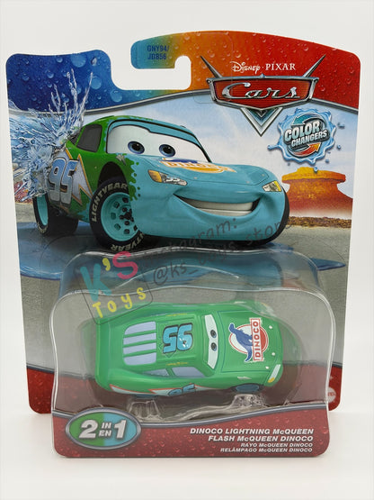COLOR CHANGERS Disney Pixar Cars by MATTEL, DINOCO LIGHTNING MCQUEEN (BLUE/GREEN) - 2026 RELEASE  - BNIP