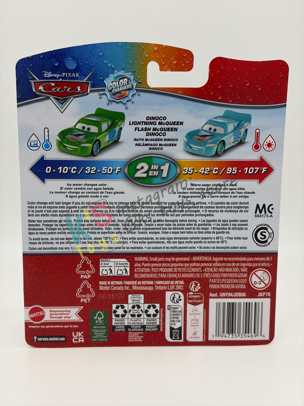 COLOR CHANGERS Disney Pixar Cars by MATTEL, DINOCO LIGHTNING MCQUEEN (BLUE/GREEN) - 2026 RELEASE  - BNIP