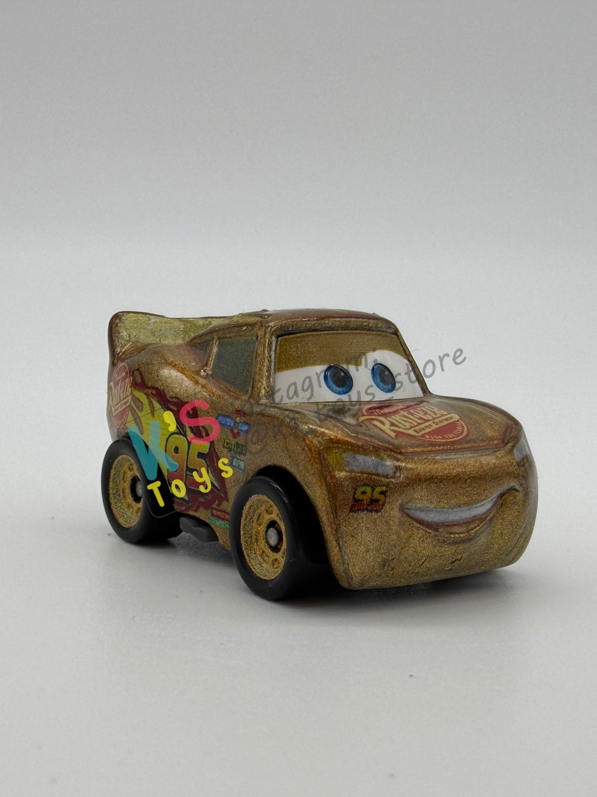 Loose Mini Racers Pixar Disney Cars, GOLDEN LIGHTNING MCQUEEN - Good Condition