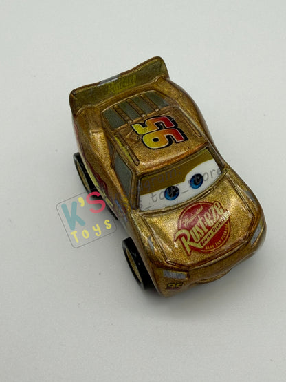 Loose Mini Racers Pixar Disney Cars, GOLDEN LIGHTNING MCQUEEN - Good Condition