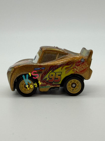 Loose Mini Racers Pixar Disney Cars, GOLDEN LIGHTNING MCQUEEN - Good Condition