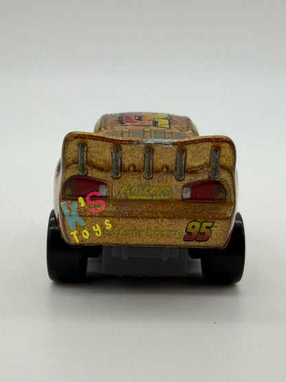 Loose Mini Racers Pixar Disney Cars, GOLDEN LIGHTNING MCQUEEN - Good Condition