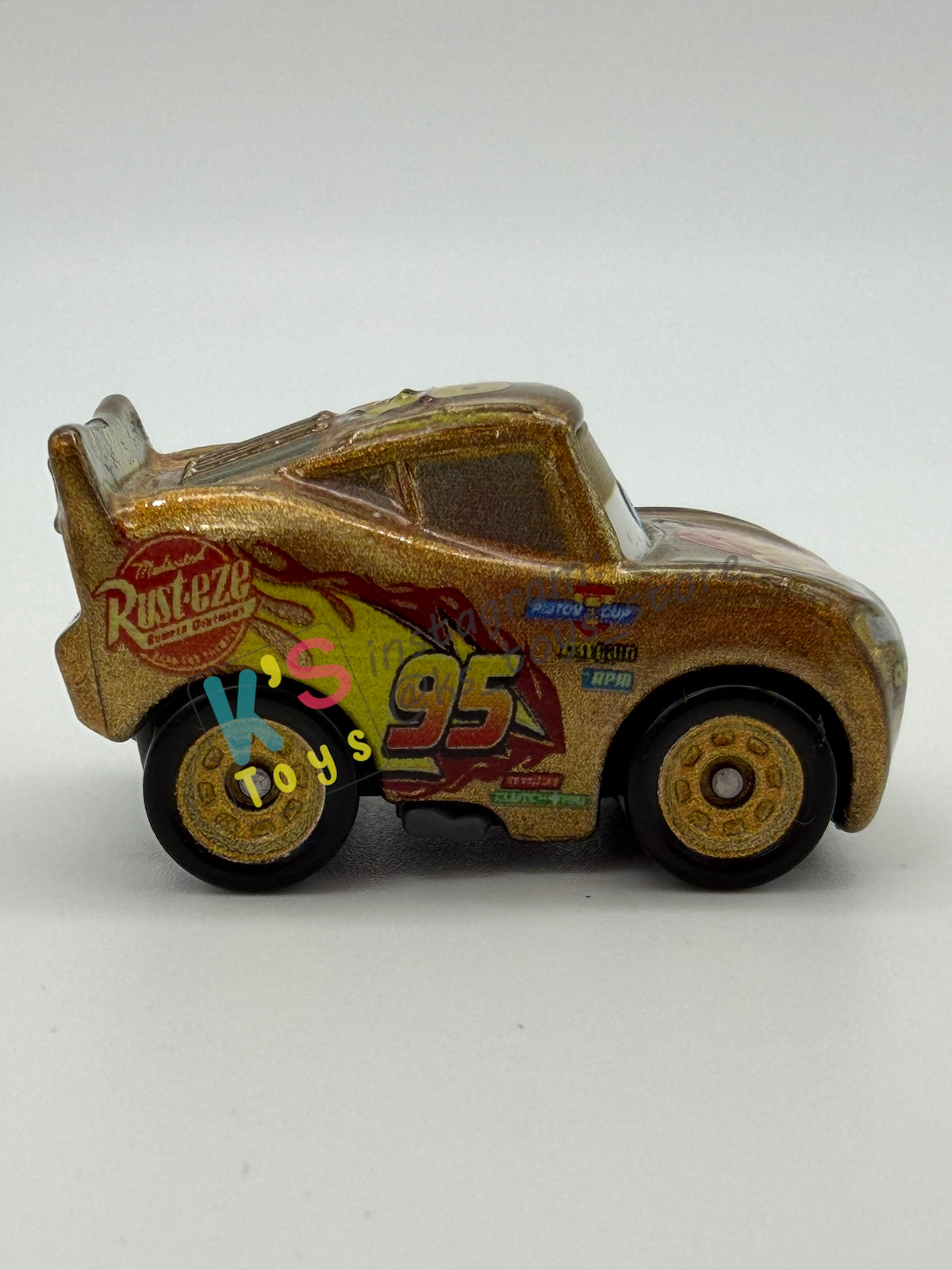 Loose Mini Racers Pixar Disney Cars, GOLDEN LIGHTNING MCQUEEN - Good Condition