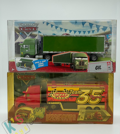 Hauler Disney Pixar Cars by Mattel, Bundle of 2 Haulers; Gil Hauler and Shifty Drug Hauler - BNIP - Please Read Description!!