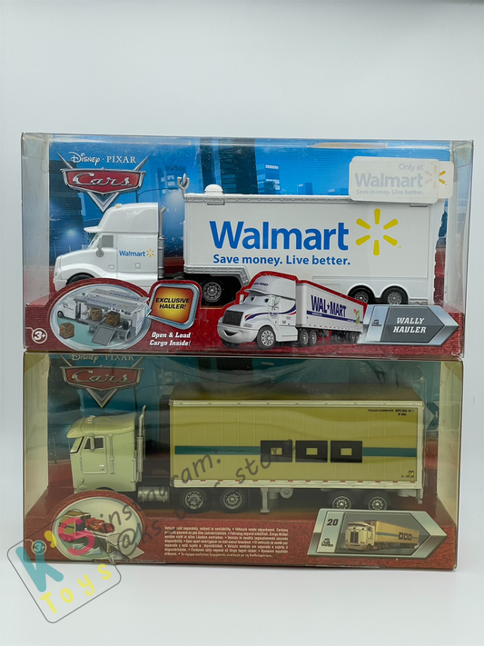 Hauler Disney Pixar Cars by Mattel, Bundle of 2 Haulers; Ben Crankleshaft Hauler and Wally Hauler - BNIP - Please Read Description!!