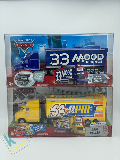 Hauler Disney Pixar Cars by Mattel, Bundle of 2 Haulers; Mood Springs Hauler and RPM Hauler - BNIP - Please Read Description!!