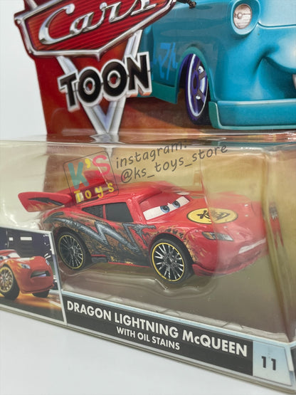 DISNEY PIXAR CARS "DRAGON LIGHTNING MCQUEEN WITH OIL STAINS" TOKYO MATER SERIES - Cars Toon - BNIP