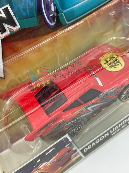 DISNEY PIXAR CARS "DRAGON LIGHTNING MCQUEEN WITH OIL STAINS" TOKYO MATER SERIES - Cars Toon - BNIP