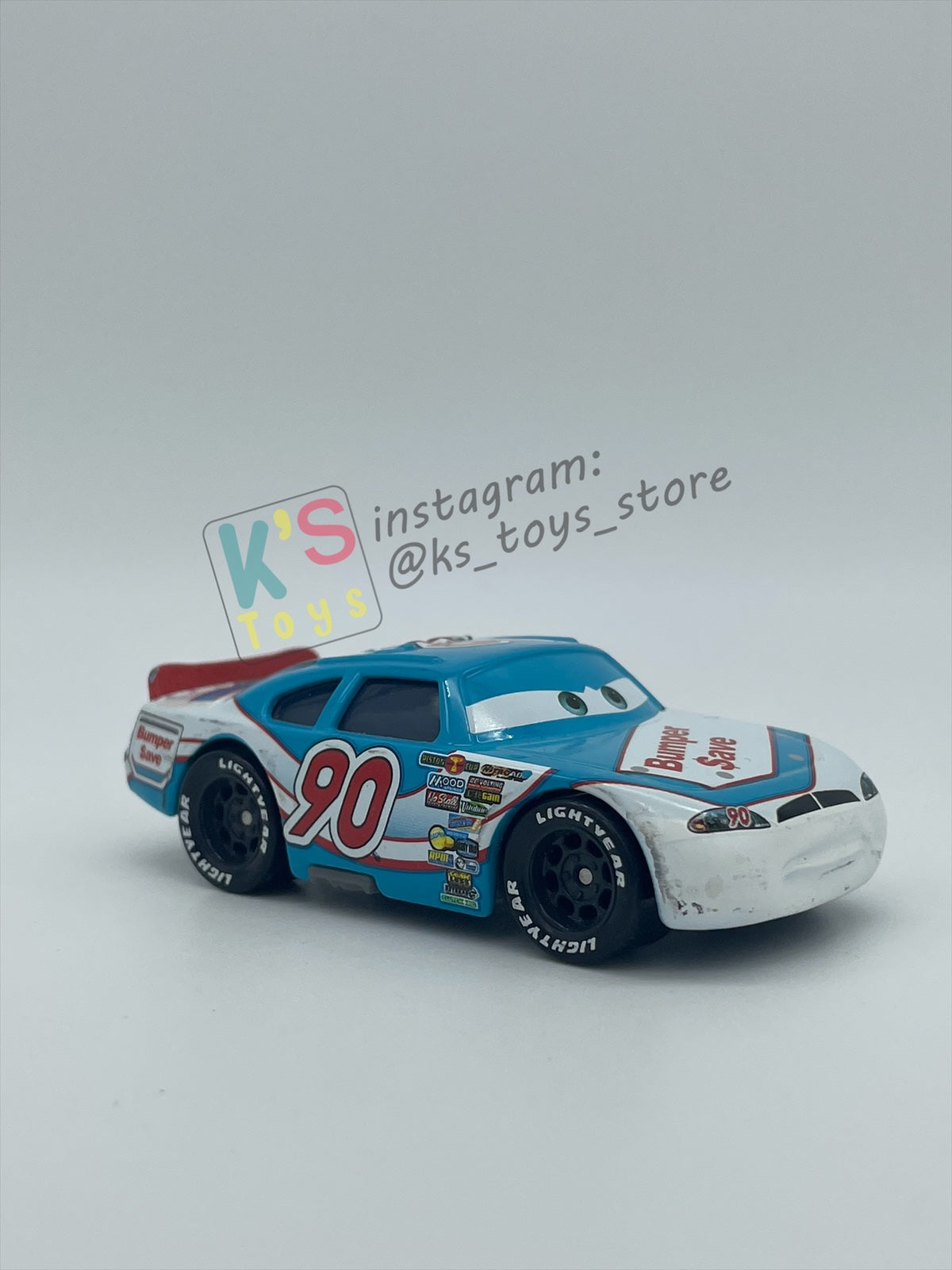 PRE-OWNED / LOOSE DISNEY PIXAR CARS - "Ponchy Wipeout (Bumper save #90)" CARS SERIES - NEAR MINT CONDITION - READ DESCRIPTION!!!!!!!!!!