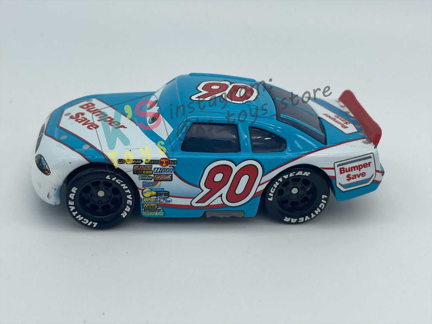 PRE-OWNED / LOOSE DISNEY PIXAR CARS - "Ponchy Wipeout (Bumper save #90)" CARS SERIES - NEAR MINT CONDITION - READ DESCRIPTION!!!!!!!!!!