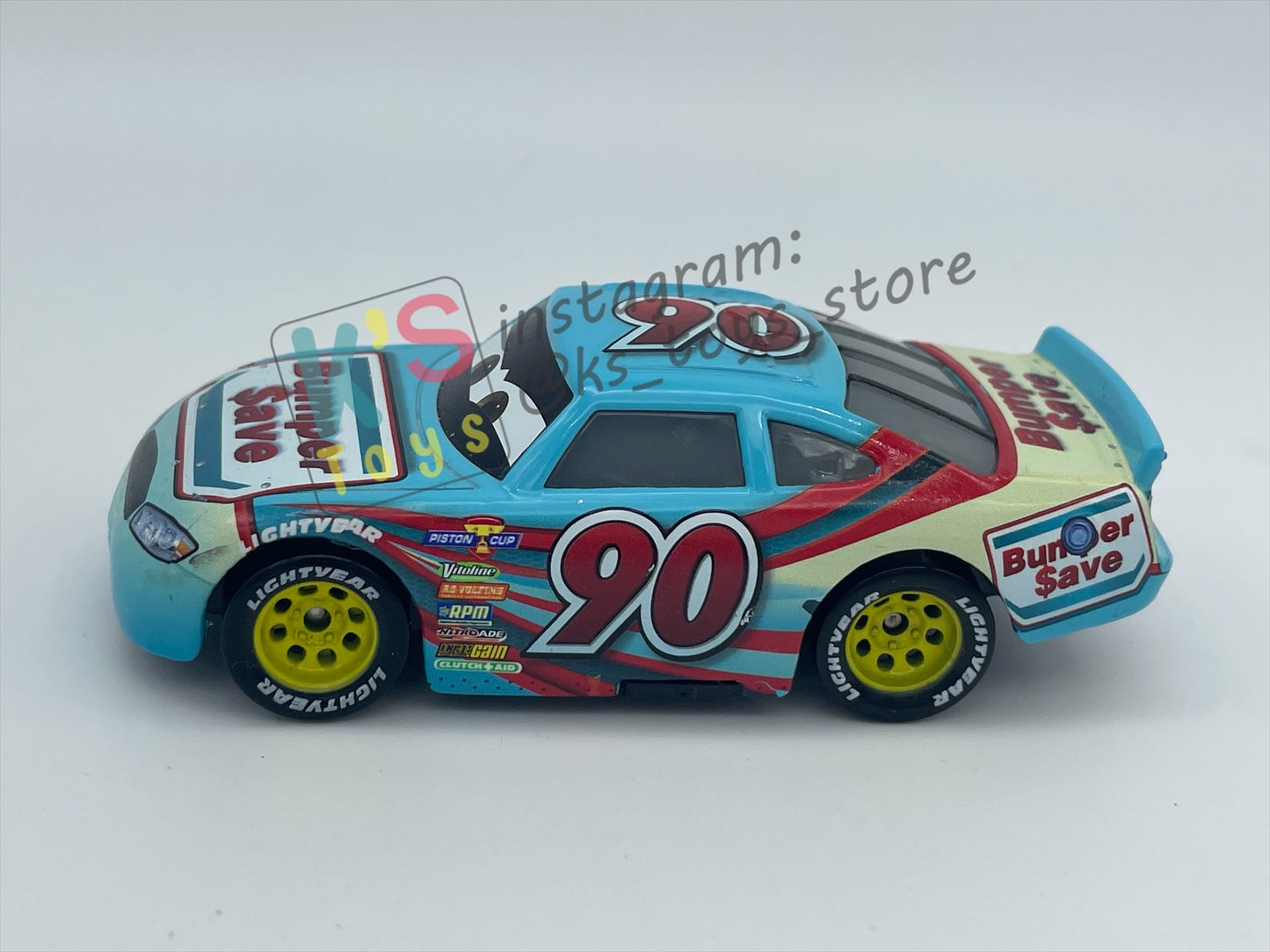 PRE-OWNED / LOOSE DISNEY PIXAR CARS - "Ponchy Wipeout (Bumper save #90)" CARS 3 SERIES - MINT / NEAR MINT CONDITION - READ DESCRIPTION!!!!!!!!!!
