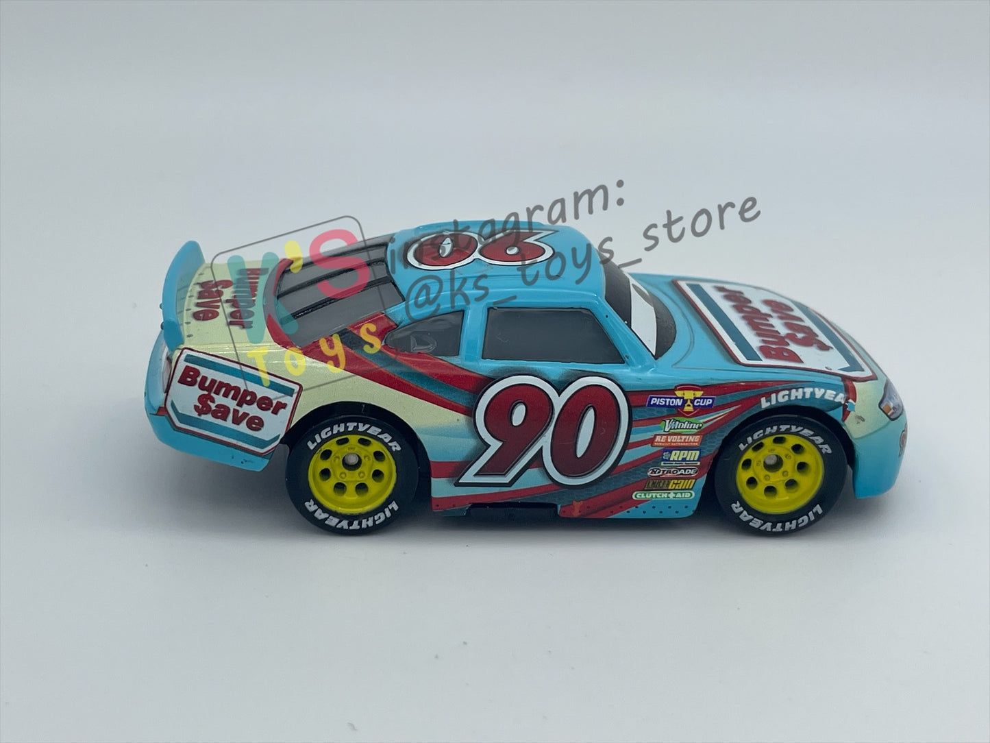 PRE-OWNED / LOOSE DISNEY PIXAR CARS - "Ponchy Wipeout (Bumper save #90)" CARS 3 SERIES - MINT / NEAR MINT CONDITION - READ DESCRIPTION!!!!!!!!!!